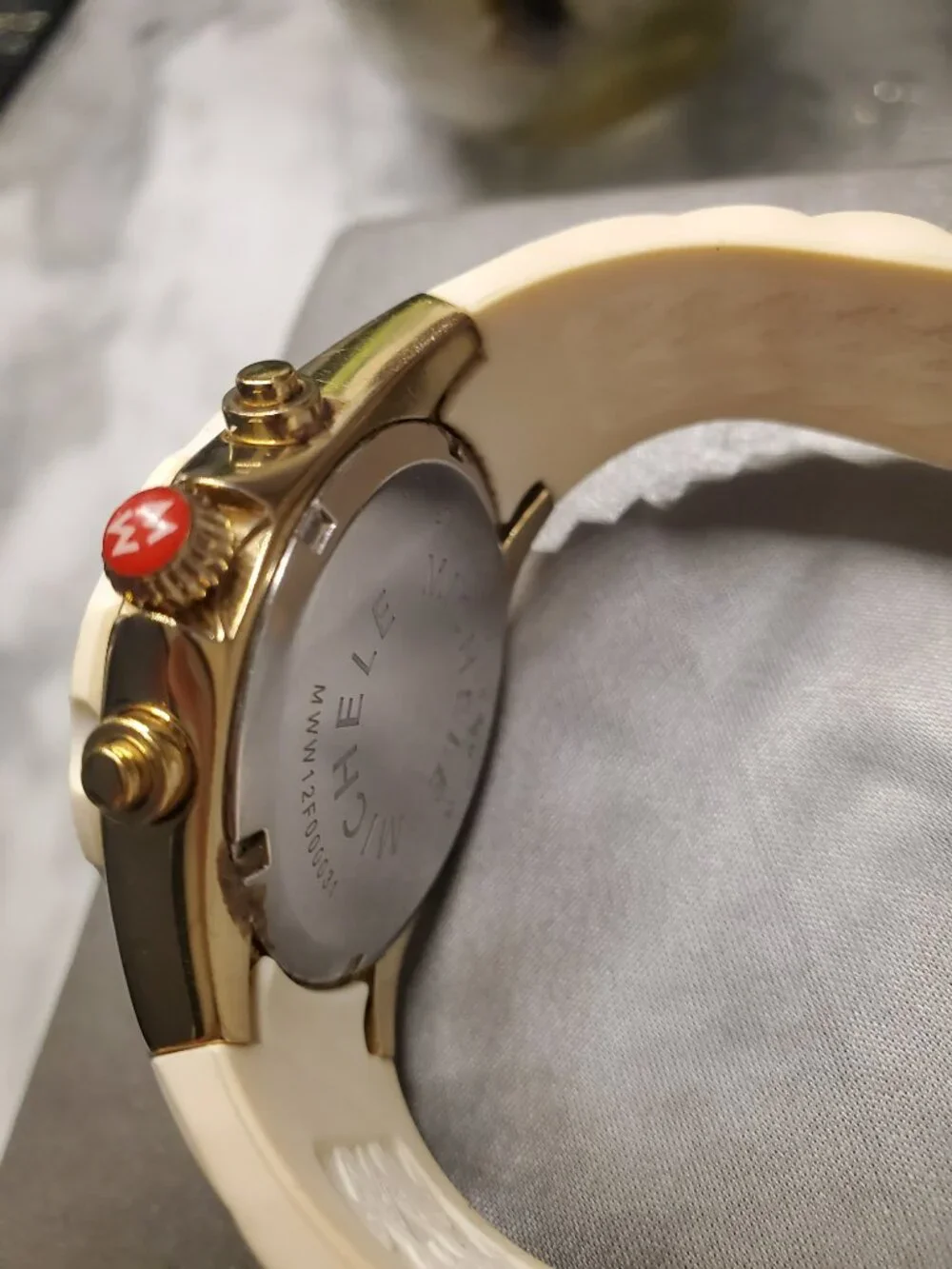 Michele Gold Tahitian Jelly Bean Chronograph Watch